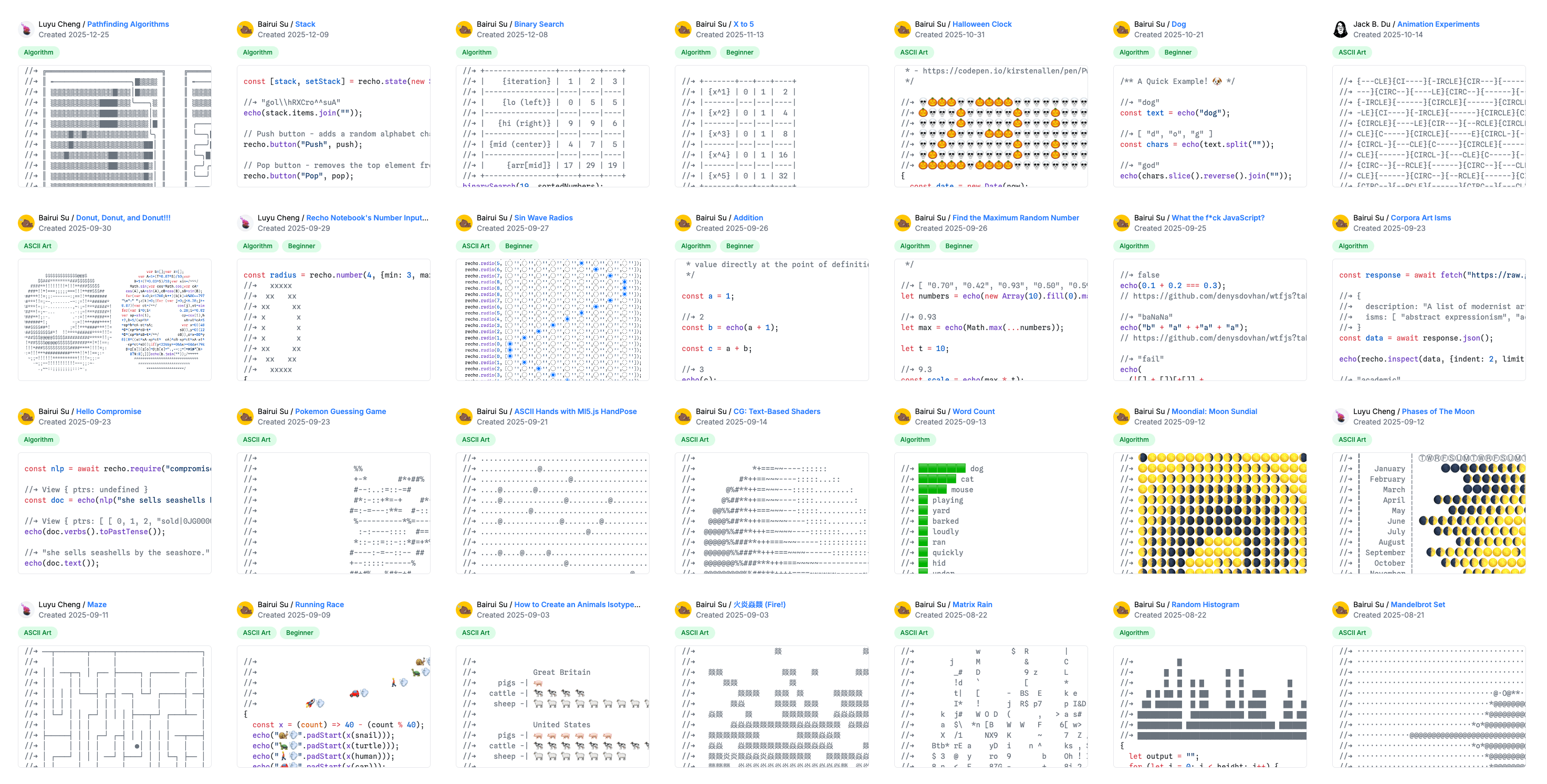 Recho Notebook Examples